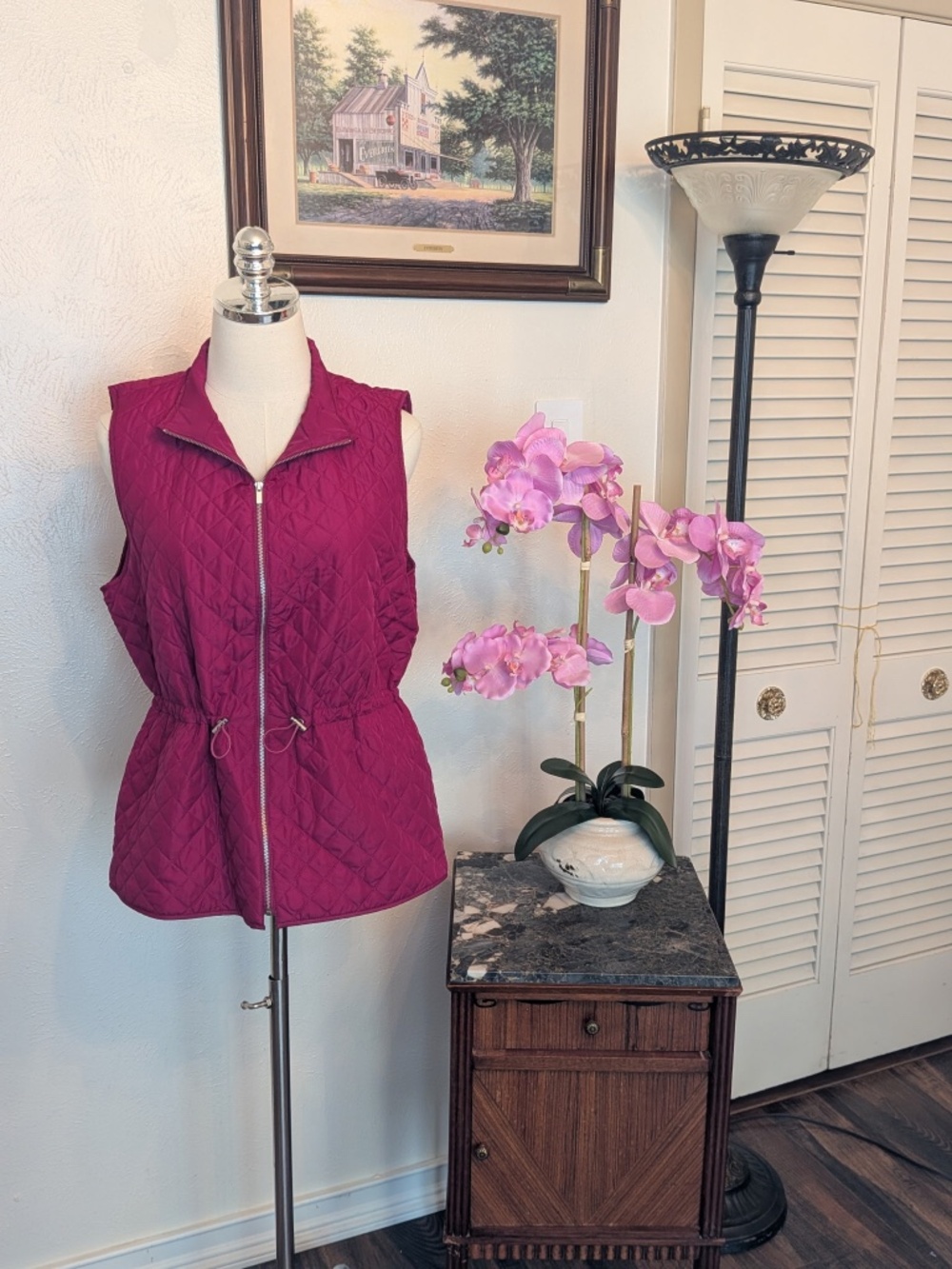 Magenta Quilted Vest from Chico's Size 1 (medium)